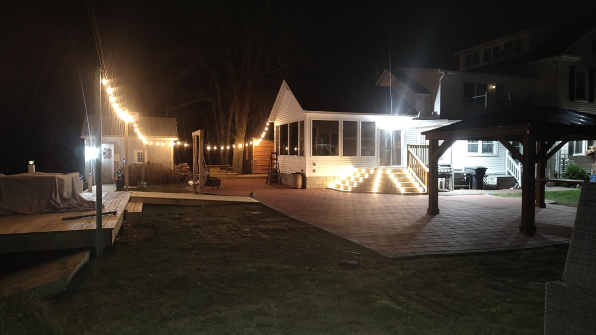 Outdoor spaces at night