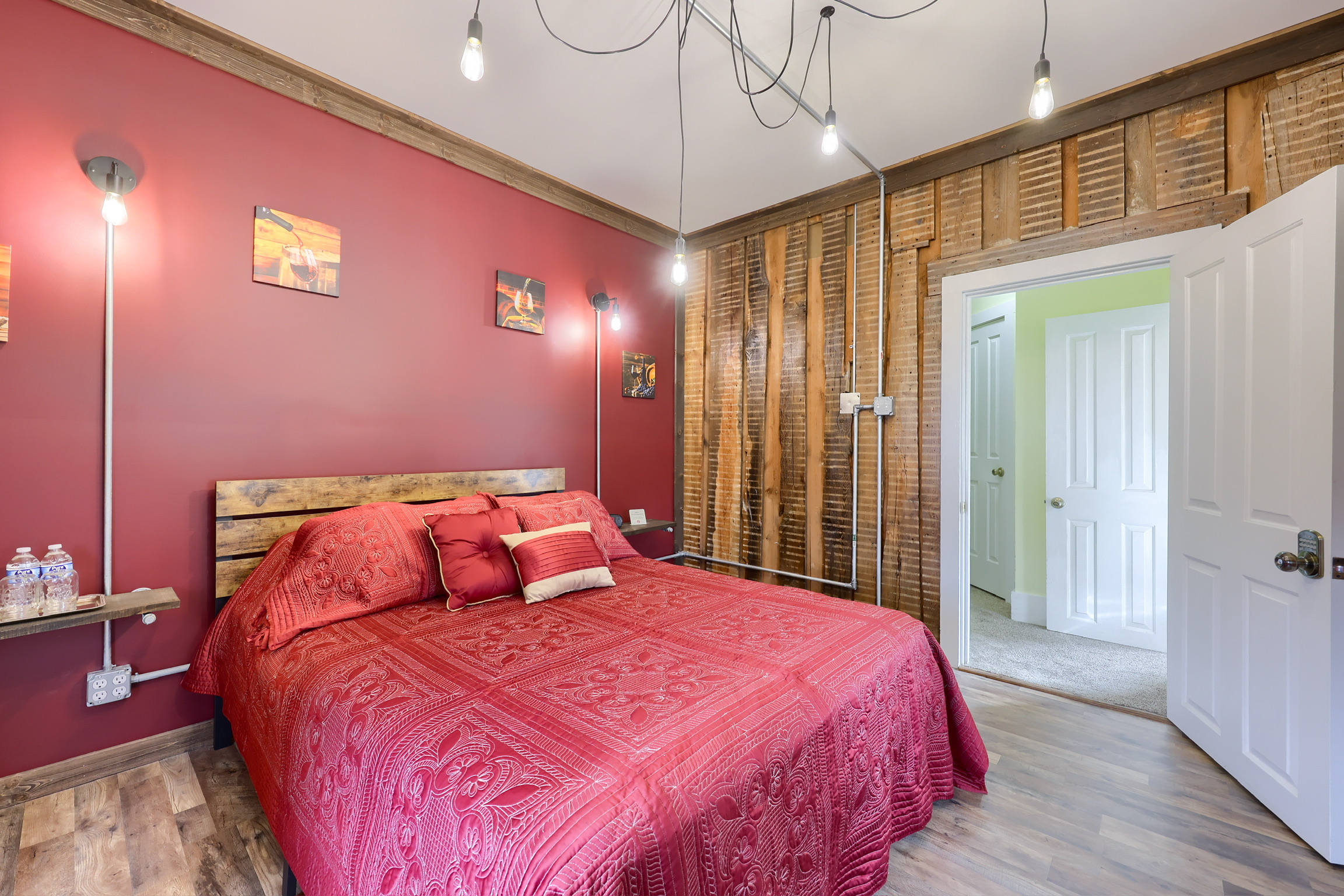 The Burgundy Room - wine-themed room with rustic charm